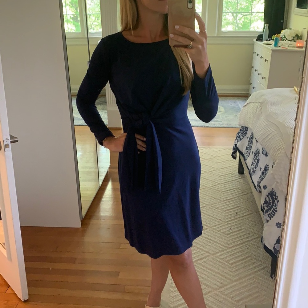 J. Crew navy tie waist dress size XXS